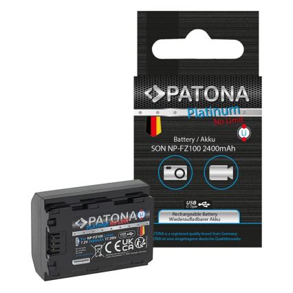 PATONA - Akku Sony NP-FZ100 2400mAh Li-Ion Platinum USB-C