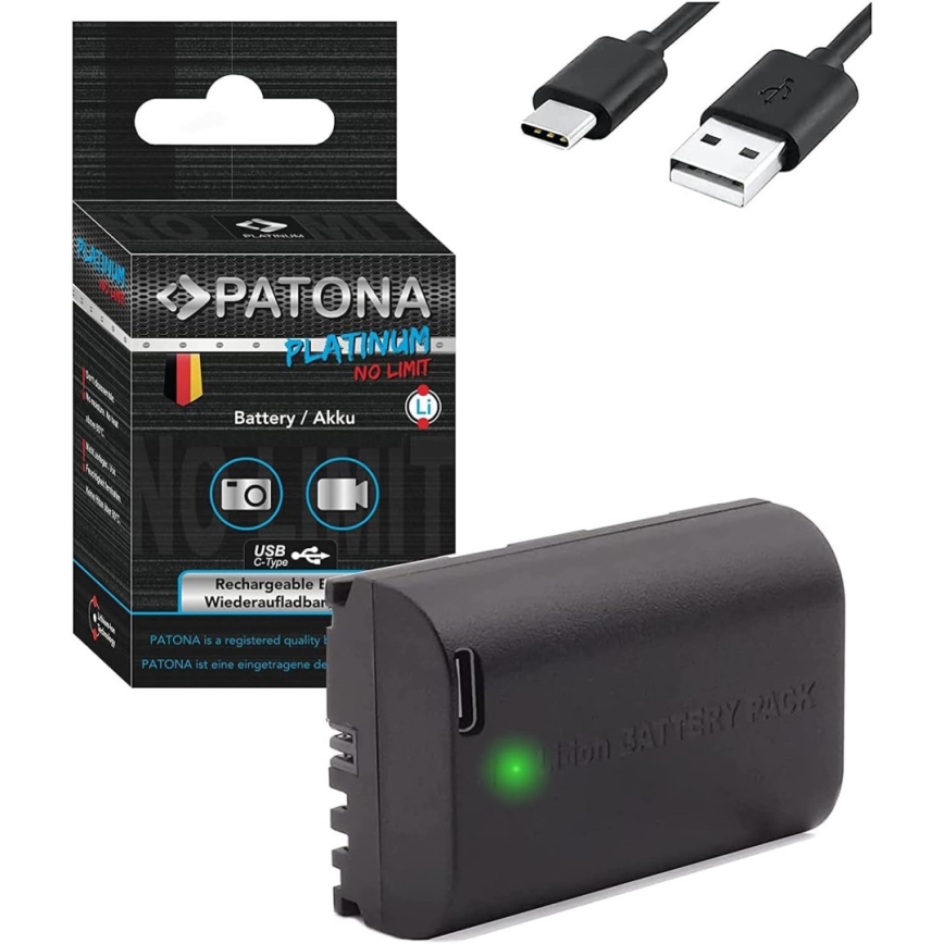 PATONA - Canon LP-E6NH 2600mAh Li-Ion Platinum USB-C akku