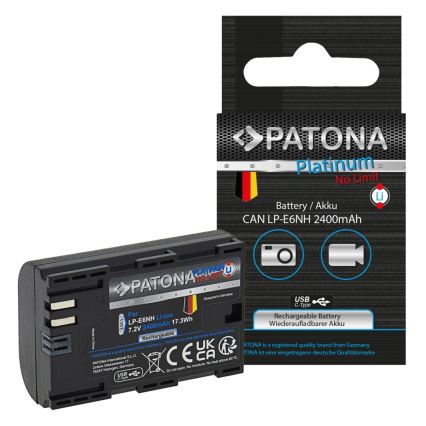 PATONA - Canon LP-E6NH 2600mAh Li-Ion Platinum USB-C akku