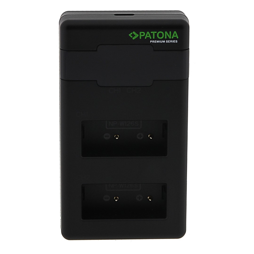 PATONA - Pikalaturi Dual Fuji NP-W126 + USB-C-kaapeli 0,6 m