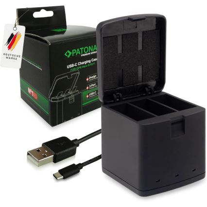 PATONA - Laturi Triple GoPro Hero 9/Hero 10/Hero 11/Hero 12