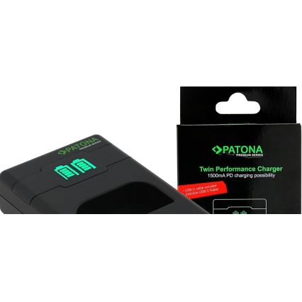 PATONA - Pikalaturi Dual Canon LP-E17 + kaapeli USB-C 0,6m
