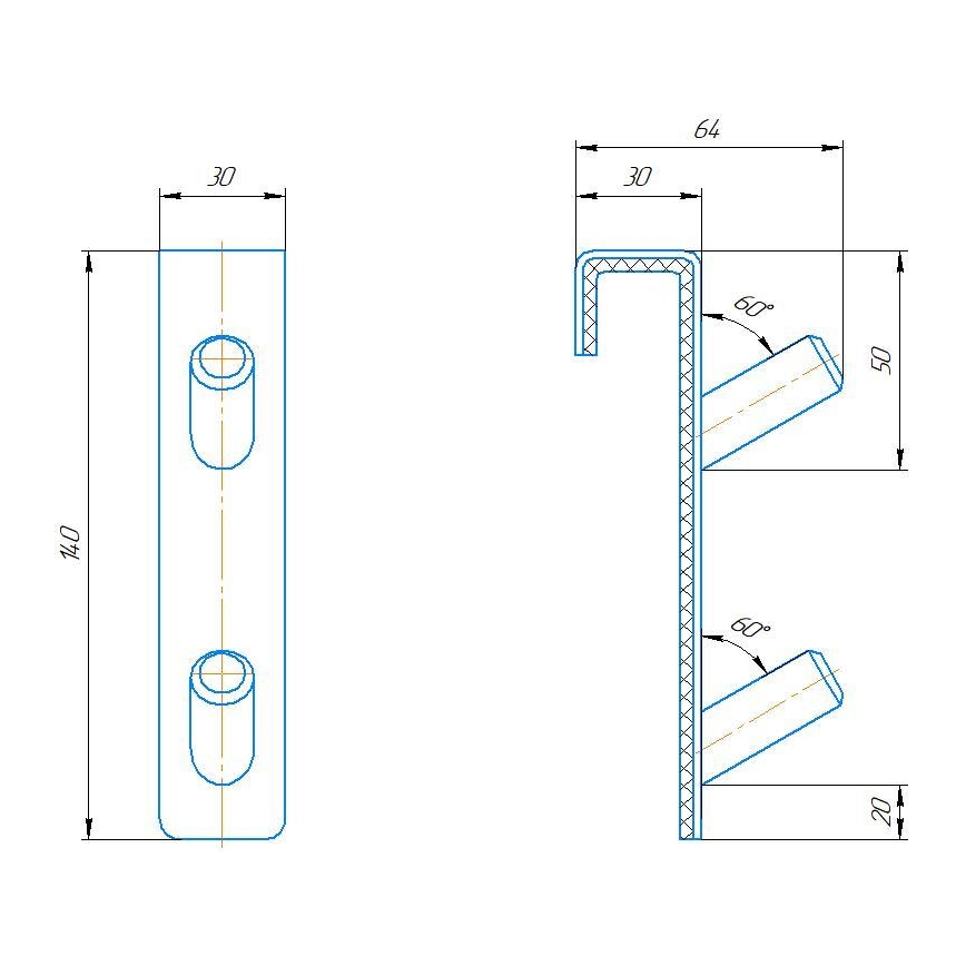 Patterikoukku INOX ruostumaton teräs/kiillotettu kromi