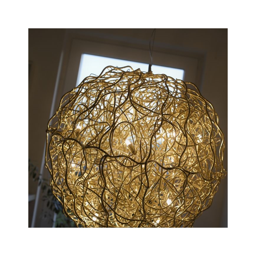 Paul Neuhaus 2019-12 - Riippuvalaisin vaijerilla SAREA 15xG9/40W/230V kultainen