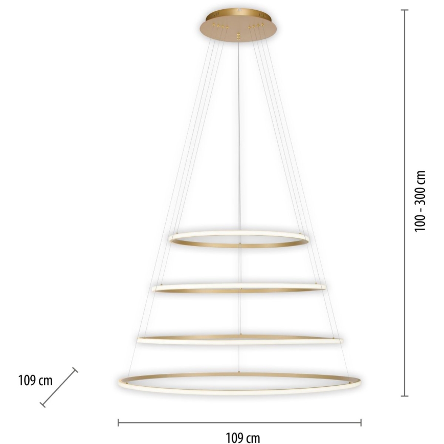 Paul Neuhaus 2124-60 - Himmennettävä LED-kattokruunu johdossa TESSARA LED/97W/230V 2700-5000K + kauko-ohjaus