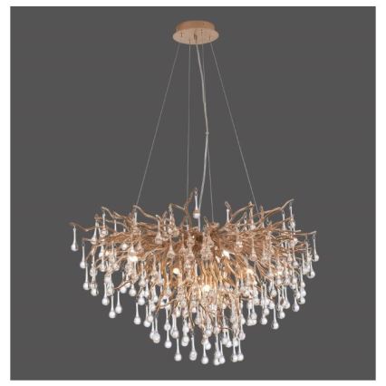 Paul Neuhaus 2192-11 - Kattokruunu johdossa ICICLE 10xG9/40W/230V 50x100 cm messinki