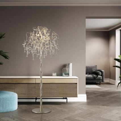 Paul Neuhaus 232-55 - Lattialamppu ICICLE 5xG9/40W230V kiiltävä kromi