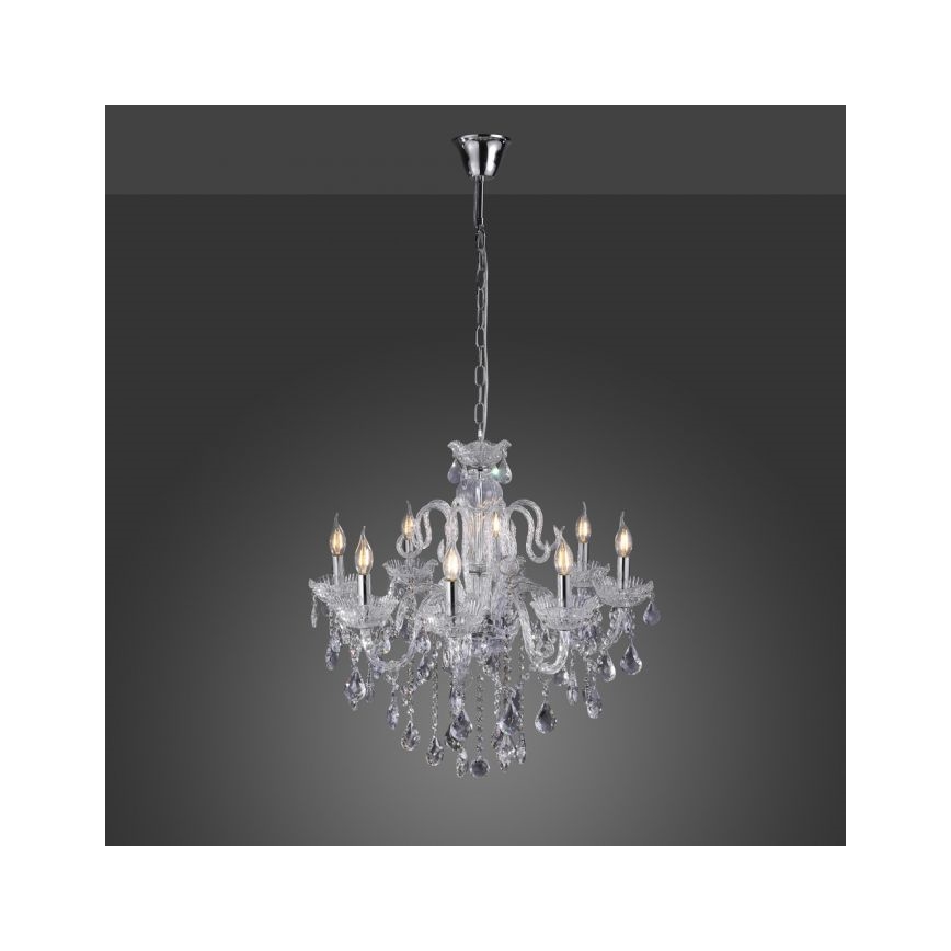 Paul Neuhaus 3081-00 - Kristalli-ketjukattokruunu GRACIA 8xE14/40W/230V