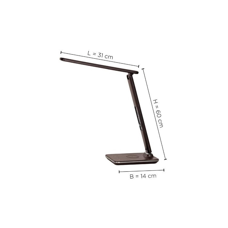 Paul Neuhaus 4595-23 - LED himmennettävä kosketuspöytävalaisin langattomalla latauksella ADRIANO LED/5W/230V ruskea