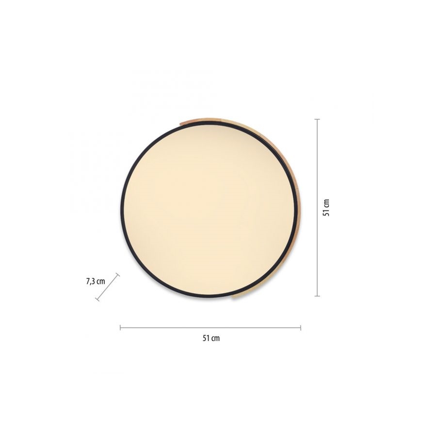 Paul Neuhaus 6071-18 - LED himmennettävä kattovalaisin Q-PIATO LED/35W/230V halkaisija 51 cm 2700-5000K Wi-Fi + kaukosäädin