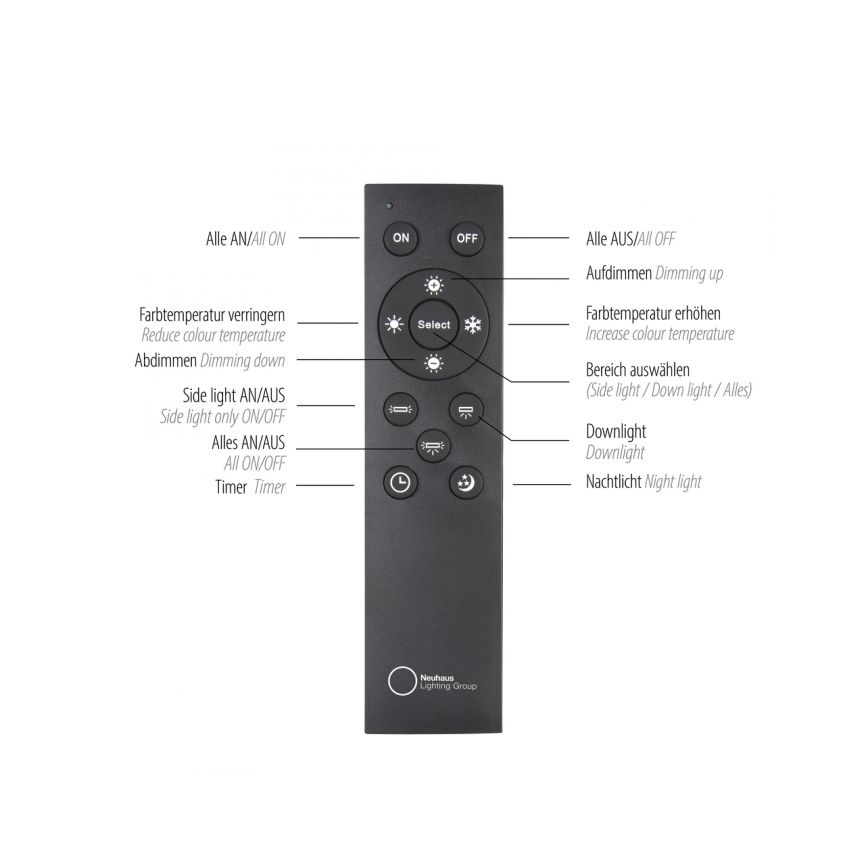 Paul Neuhaus 6121-79 - Himmennettävä LED-kohdevalo PURE 4xLED/4W/230V + LED/9W 2700-5000K + kauko-ohjaus