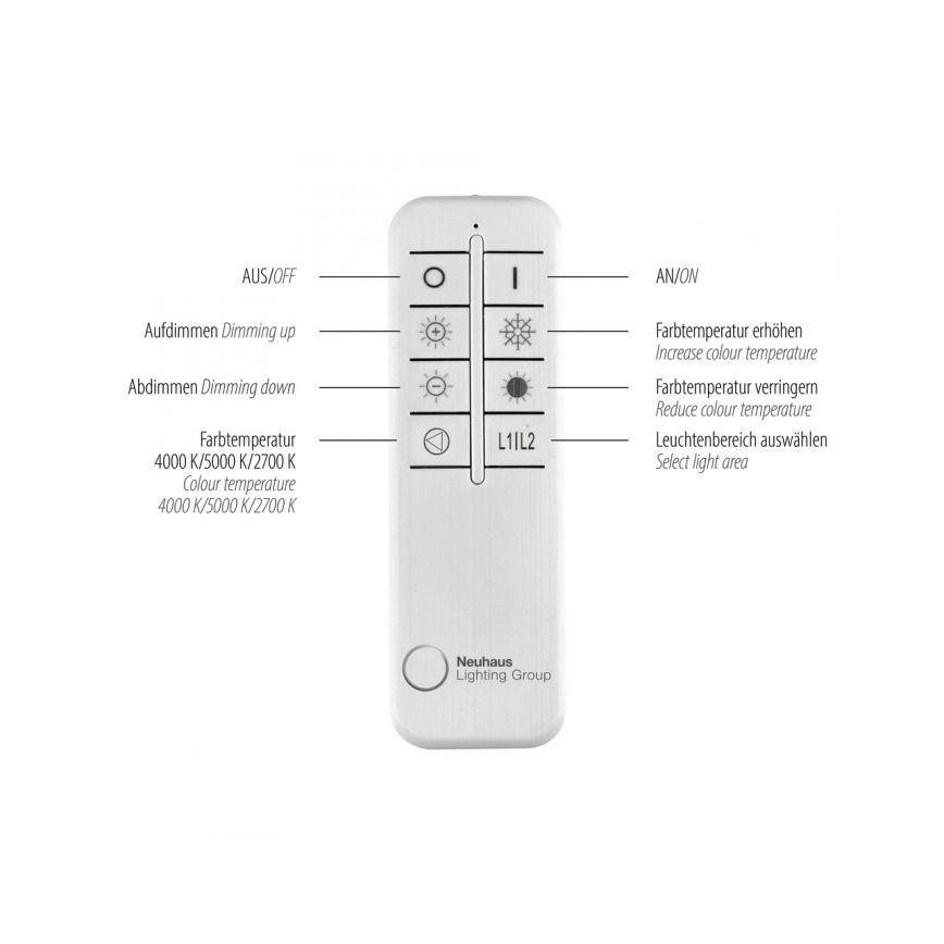 Paul Neuhaus 6233-55 - Himmennettävä LED-kattovalaisin PAAN LED/45,5W/230V 2700-5000K + kauko-ohjaus