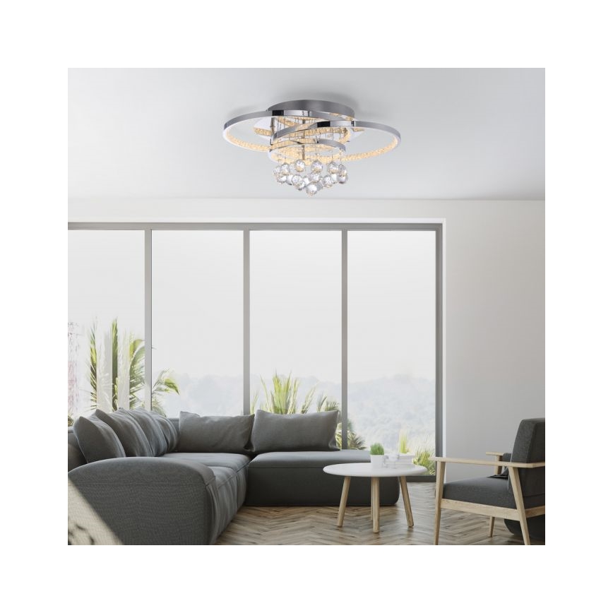 Paul Neuhaus 6267-17 - Himmennettävä LED-kattovalaisin ROTAZO LED/32W/230V halkaisija 45 cm kiiltävä kromi