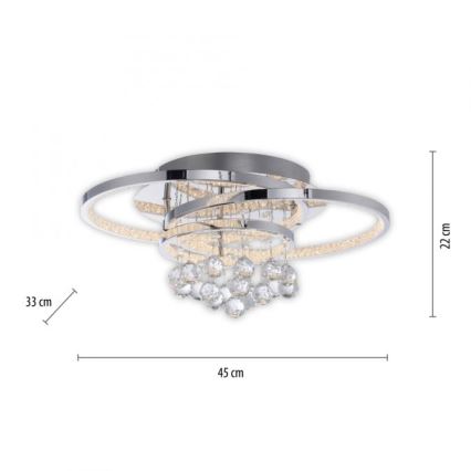 Paul Neuhaus 6267-17 - Himmennettävä LED-kattovalaisin ROTAZO LED/32W/230V halkaisija 45 cm kiiltävä kromi