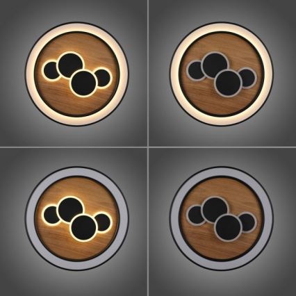 Paul Neuhaus 6284-79 - LED-kattovalaisin ELIZA LED/55,5W/230V halkaisija 60 cm tammi