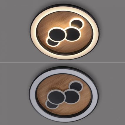 Paul Neuhaus 6284-79 - LED-kattovalaisin ELIZA LED/55,5W/230V halkaisija 60 cm tammi