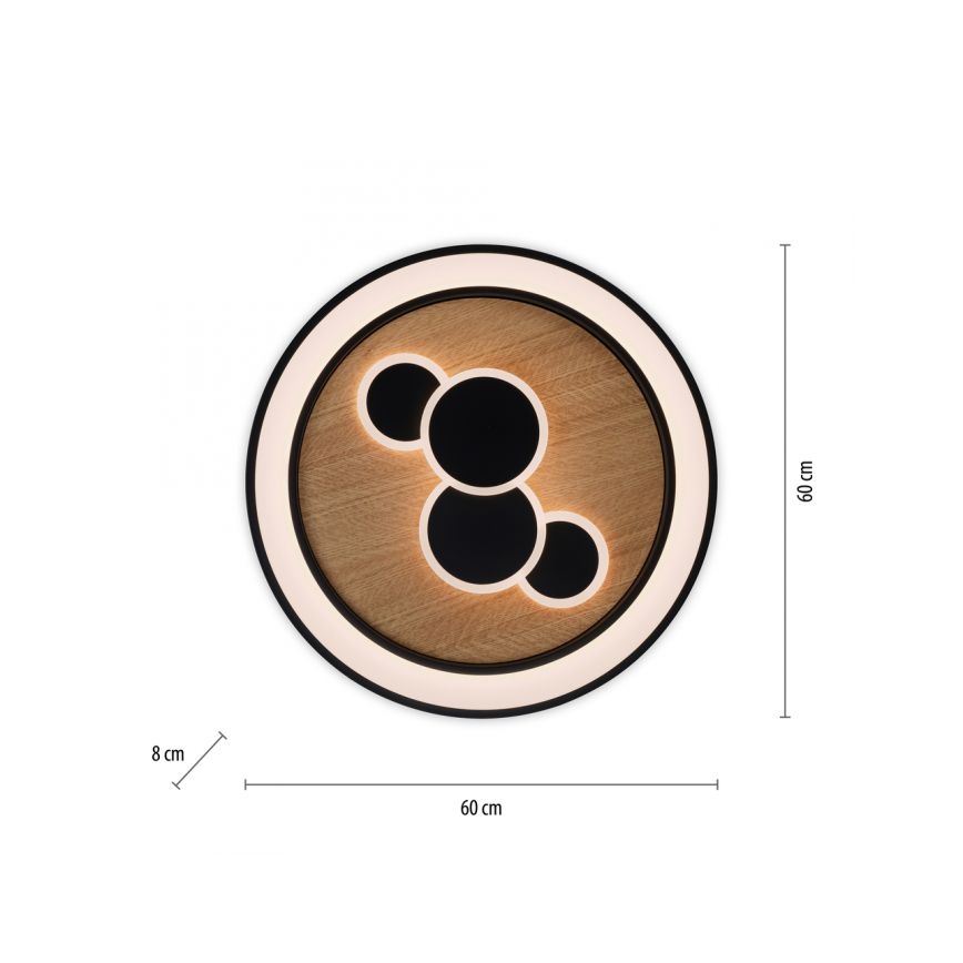 Paul Neuhaus 6284-79 - LED-kattovalaisin ELIZA LED/55,5W/230V halkaisija 60 cm tammi