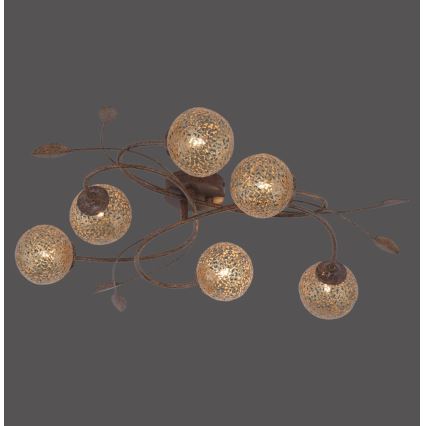 Paul Neuhaus 6398-48 - Kiinteä kattokruunu GRETA 6xG9/40W/230V