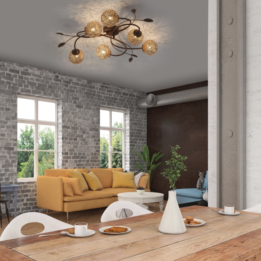 Paul Neuhaus 6398-48 - Kiinteä kattokruunu GRETA 6xG9/40W/230V