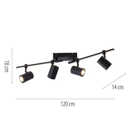 Paul Neuhaus 6525-18 - LED-kohdevalaisin BARIK 4xGU10/4,5W/230V + LED/10W