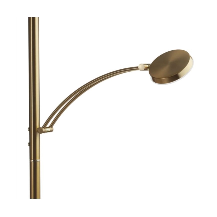 Paul Neuhaus 655-60 - LED-himmennettävä lattiavalaisin ALFRED LED/28W/230V+LED/4W/230V messinki