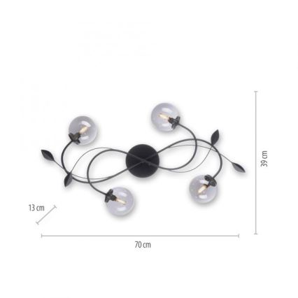 Paul Neuhaus 6724-18 - LED Pinta-asetettava kattokruunu WIDOW 4xG9/3W/230V