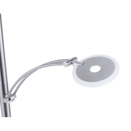 Paul Neuhaus 673-55 - Himmennettävä LED-lattiavalaisin ARTUR 2xLED/21W/230V+1xLED/6W kiiltävä kromi