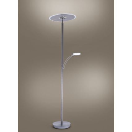 Paul Neuhaus 673-55 - Himmennettävä LED-lattiavalaisin ARTUR 2xLED/21W/230V+1xLED/6W kiiltävä kromi