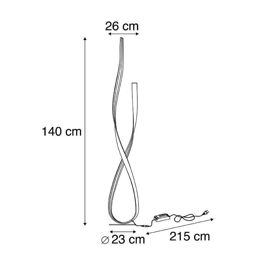 Paul Neuhaus 720-12 - Himmennettävä LED-lattiavalaisin LINDA LED/27W/230V kultainen