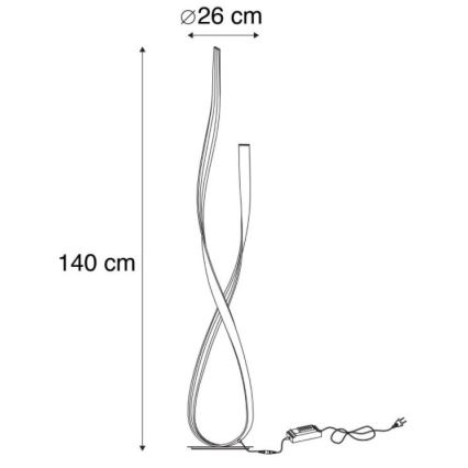 Paul Neuhaus 720-48 - Himmennettävä LED-lattiavalaisin LINDA LED/27W/230V