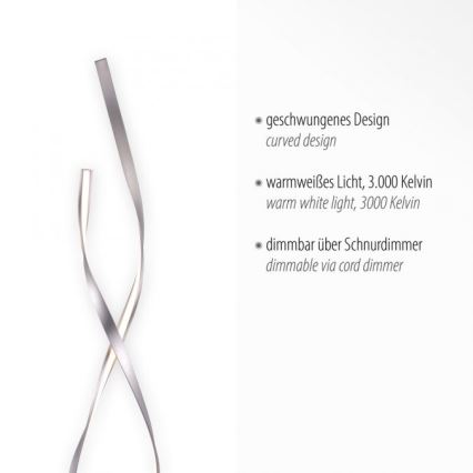 Paul Neuhaus 720-55 - Himmennettävä LED-lattiavalaisin LINDA LED/27W/230V kiiltävä kromi