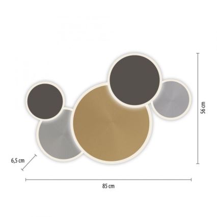 Paul Neuhaus 8008-70 - Himmennettävä LED-kattovalaisin Q-PIATO LED/49W/230V 2700-5000K Wi-Fi + kauko-ohjaus