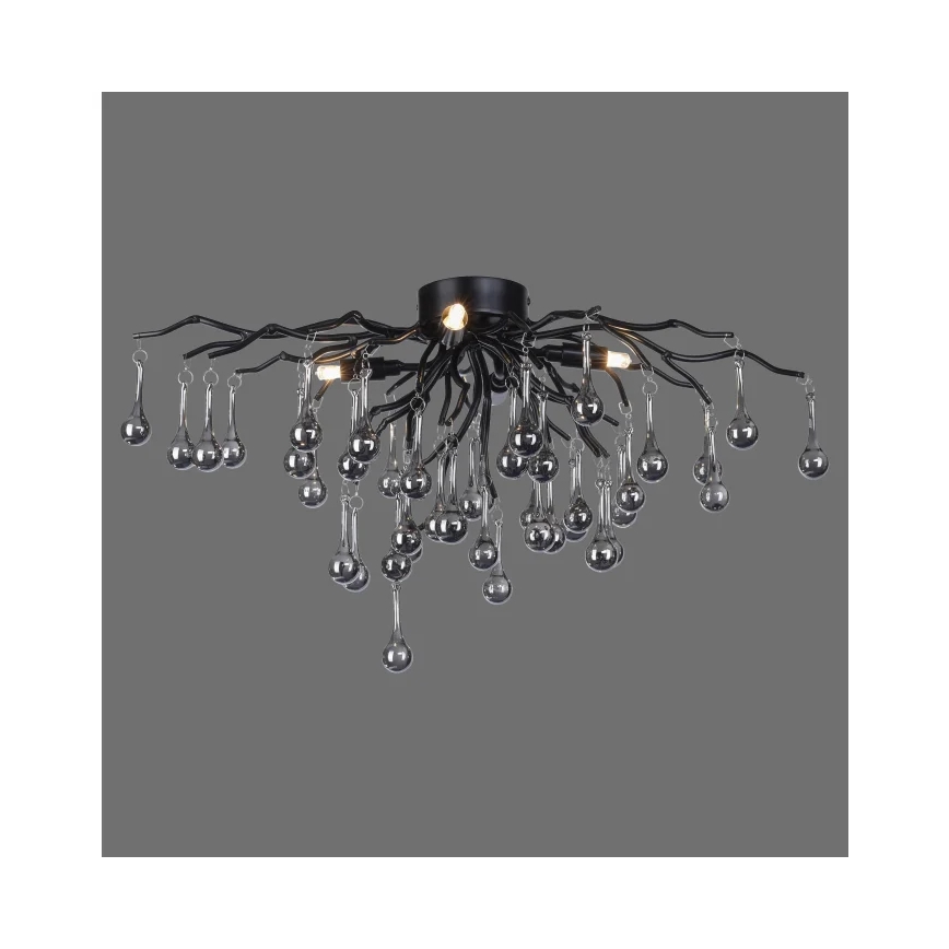Paul Neuhaus 8090-18 - Pinta-asennettava kattokruunu ICICLE 4xG9/40W/230V 30x60 cm musta