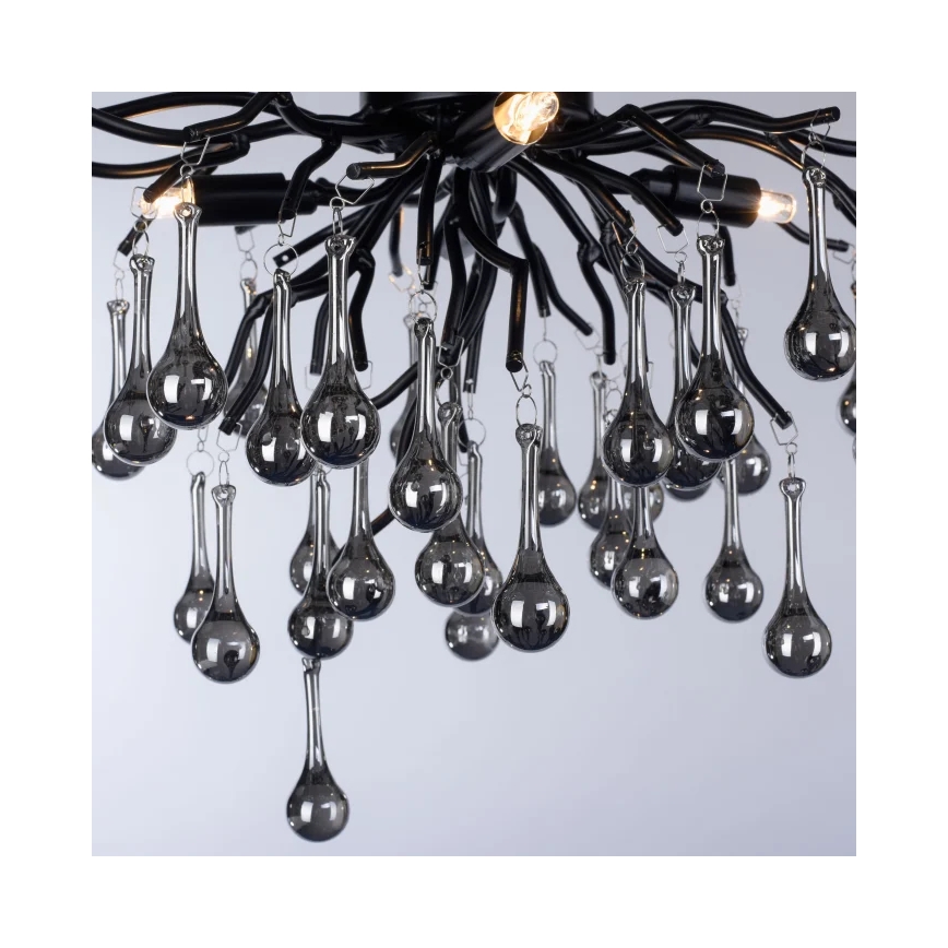 Paul Neuhaus 8090-18 - Pinta-asennettava kattokruunu ICICLE 4xG9/40W/230V 30x60 cm musta