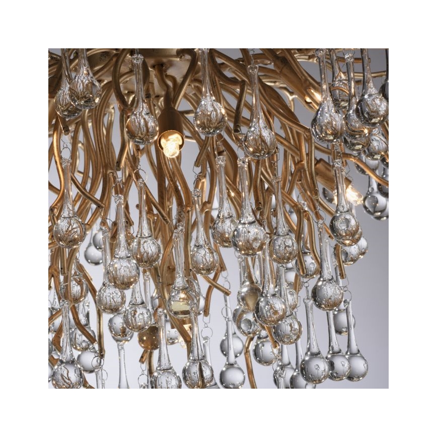 Paul Neuhaus 8091-11 - Kiinteä kattokruunu ICICLE 9xG9/40W/230V halkaisija 50 cm messinki