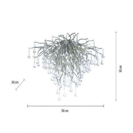 Paul Neuhaus 8091-55 - Kiinteä kattokruunu ICICLE 9xG9/40W/230V halkaisija 50 cm kiiltävä kromi