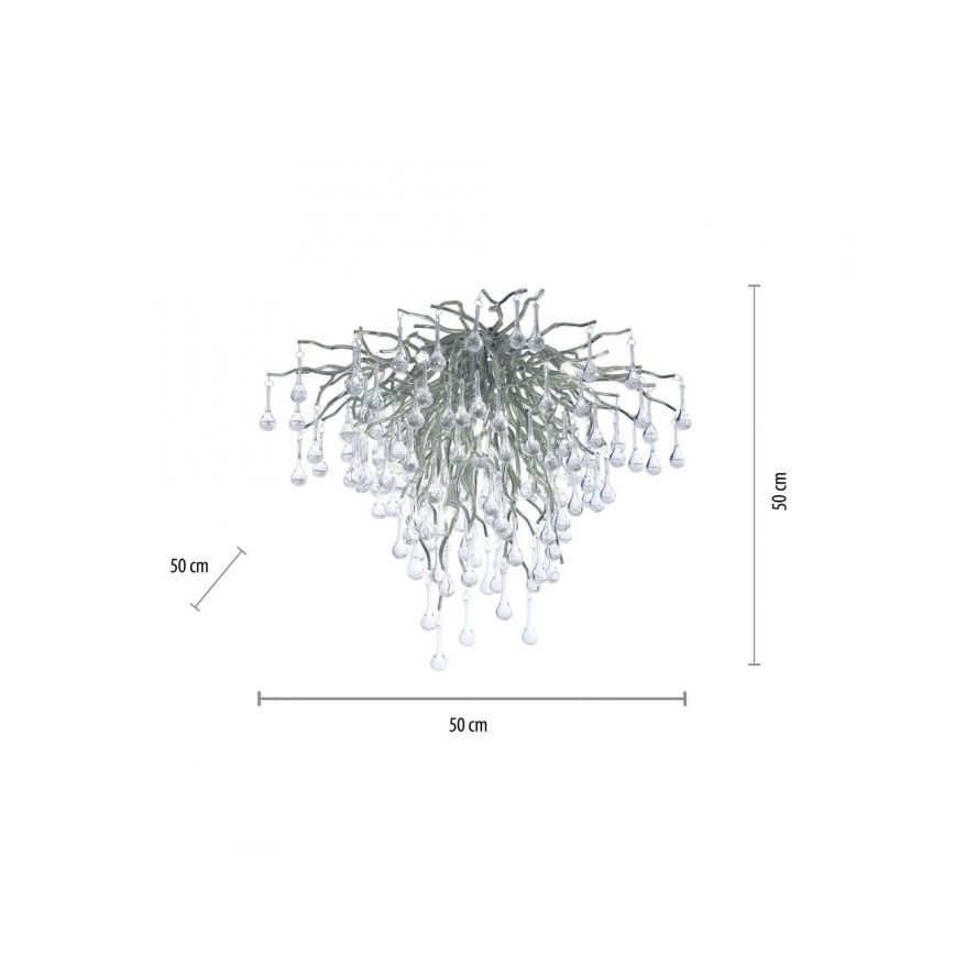 Paul Neuhaus 8091-55 - Kiinteä kattokruunu ICICLE 9xG9/40W/230V halkaisija 50 cm kiiltävä kromi