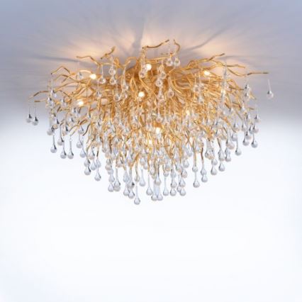 Paul Neuhaus 8092-11 - Kiinteä kattokruunu ICICLE 14xG9/40W/230V halkaisija 100 cm messinki