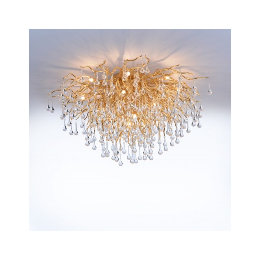 Paul Neuhaus 8092-11 - Kiinteä kattokruunu ICICLE 14xG9/40W/230V halkaisija 100 cm messinki