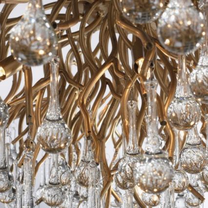 Paul Neuhaus 8092-11 - Kiinteä kattokruunu ICICLE 14xG9/40W/230V halkaisija 100 cm messinki