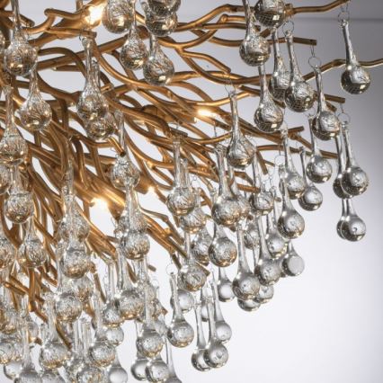 Paul Neuhaus 8092-11 - Kiinteä kattokruunu ICICLE 14xG9/40W/230V halkaisija 100 cm messinki