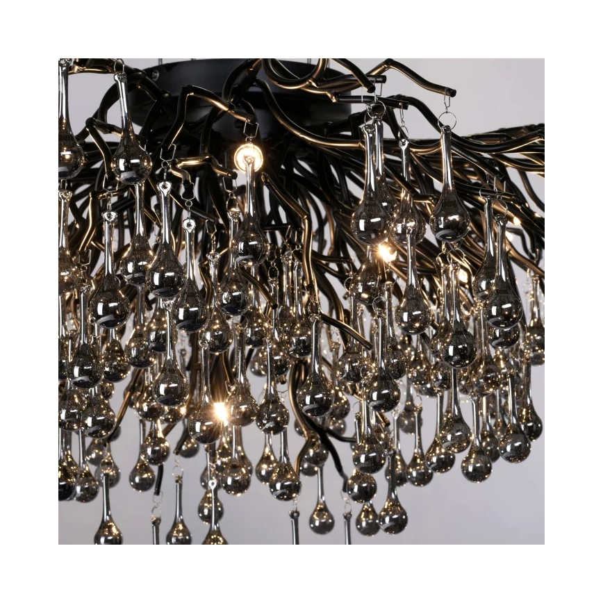 Paul Neuhaus 8092-18 - Pintakiinnitteinen kattokruunu ICICLE 14xG9/40W/230V halkaisija 100 cm musta