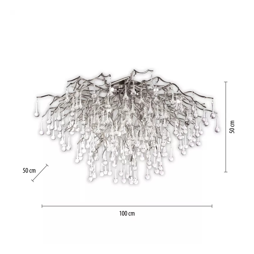 Paul Neuhaus 8092-55 - Pinta-asennettava kattovalaisin ICICLE 14xG9/40W/230V halkaisija 100 cm kiiltävä kromi