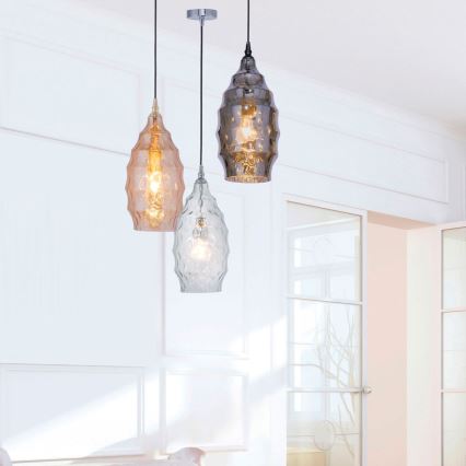 Paul Neuhaus 8267-00 - Kattokruunu johdossa SCARLETT 1xE27/60W/230V halkaisija 19 cm läpinäkyvä