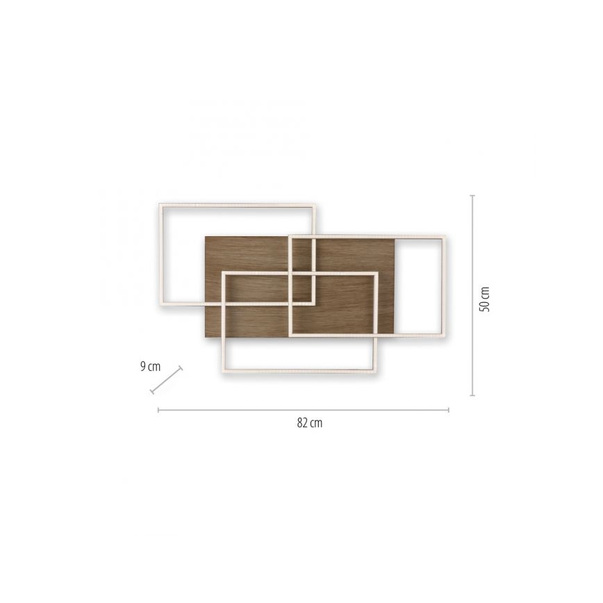 Paul Neuhaus 8330-79 - LED-himmennyskattokruunu PALMA 3xLED/12W/230V mänty + kauko-ohjaus