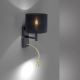 Paul Neuhaus 9646-18 - LED-seinälamppu ROBIN 1xE27/40W/230V + LED/2,1W musta