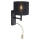 Paul Neuhaus 9646-18 - LED-seinälamppu ROBIN 1xE27/40W/230V + LED/2,1W musta