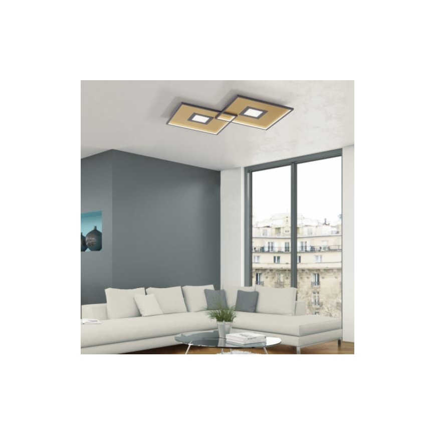 Paul Neuhaus - LED-himmennettävä kattovalaisin AMARA 1xLED / 45W / 230V + RC kulta