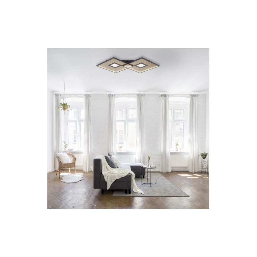 Paul Neuhaus - LED-himmennettävä kattovalaisin AMARA 1xLED / 45W / 230V + RC kulta