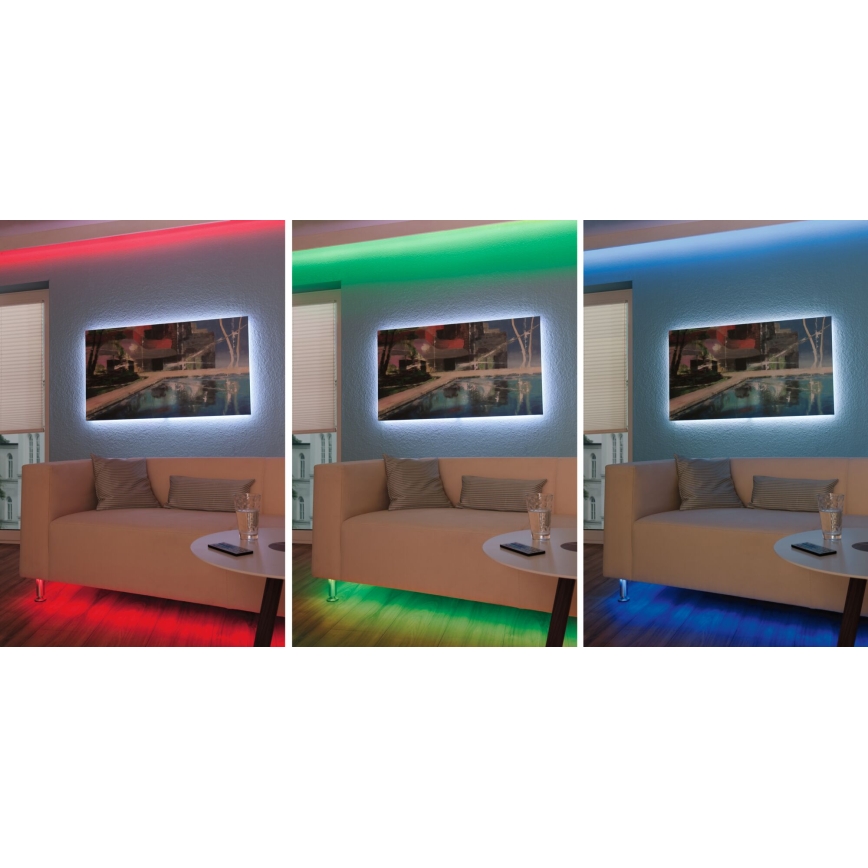 Paulmann 3989 - himmennettävä LED-nauha RGBW/19W TIP 10 m 230V + kaukosäädin